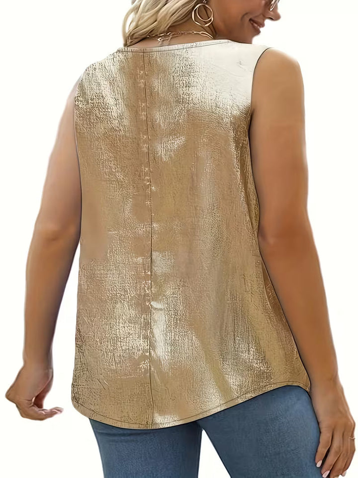 Shivina - Tricou Fără Mâneci Cu Gât Rotund, în Nuanțe Metalice