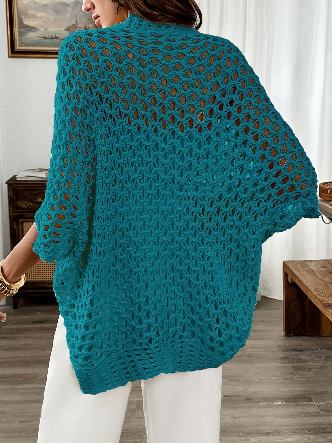 Etleva - Cardigan Eleganță Cu Mâneci în Formă De Aripi De Liliac