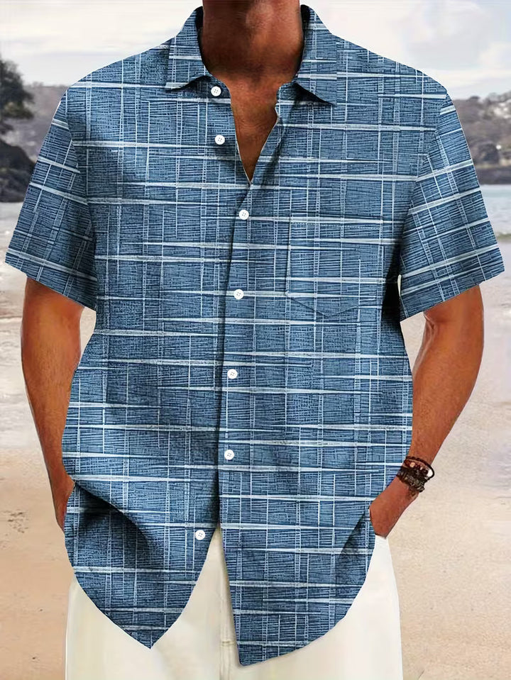 Jerrick - Cămașă Cu Imprimeu Geometric Vintage