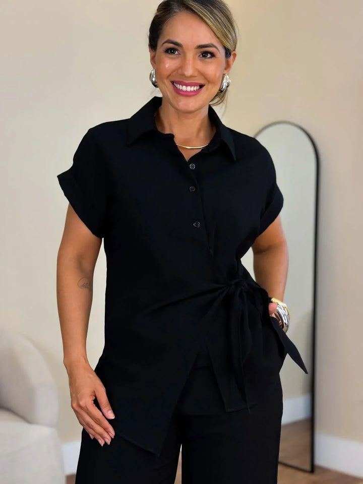 Lorie - Set Elegant Din Două Piese Cu Legătură în Față