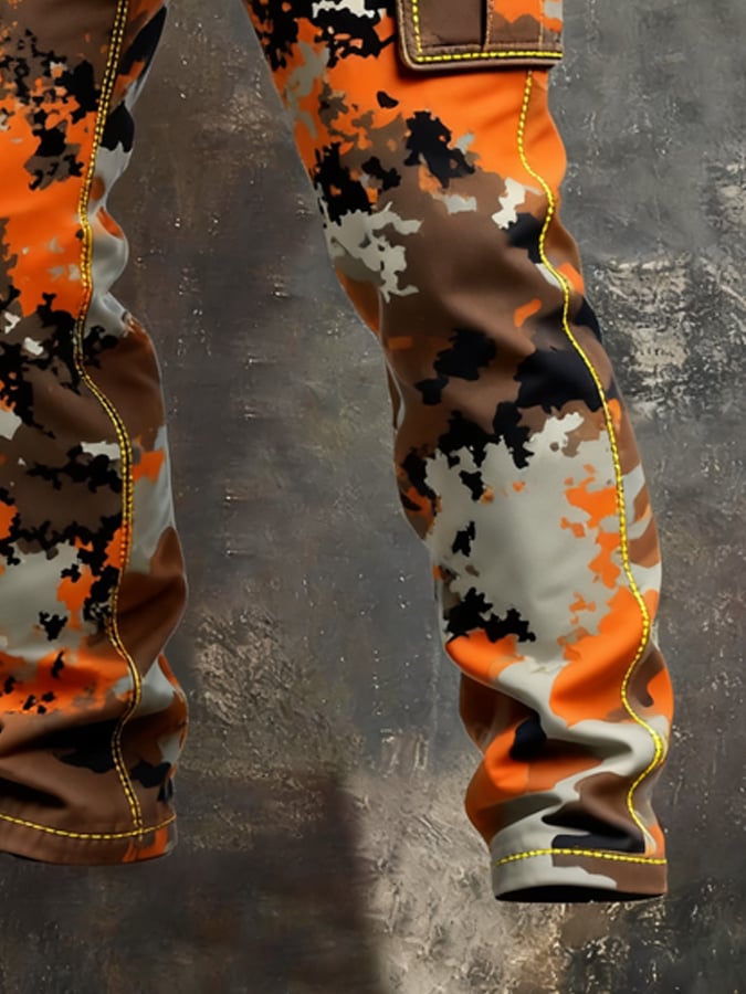 Bethell - Pantaloni Vintage Camuflaj Cu Multiple Buzunare