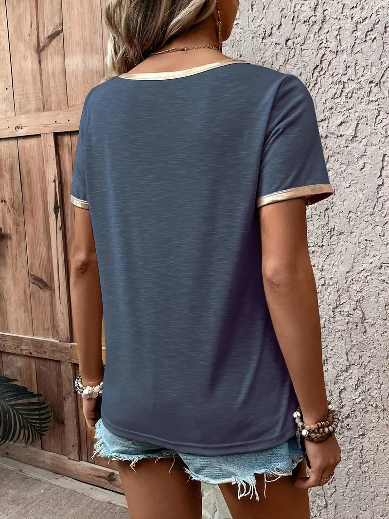 Lamprini - Tricou Elegante Cu Mâneci Scurte