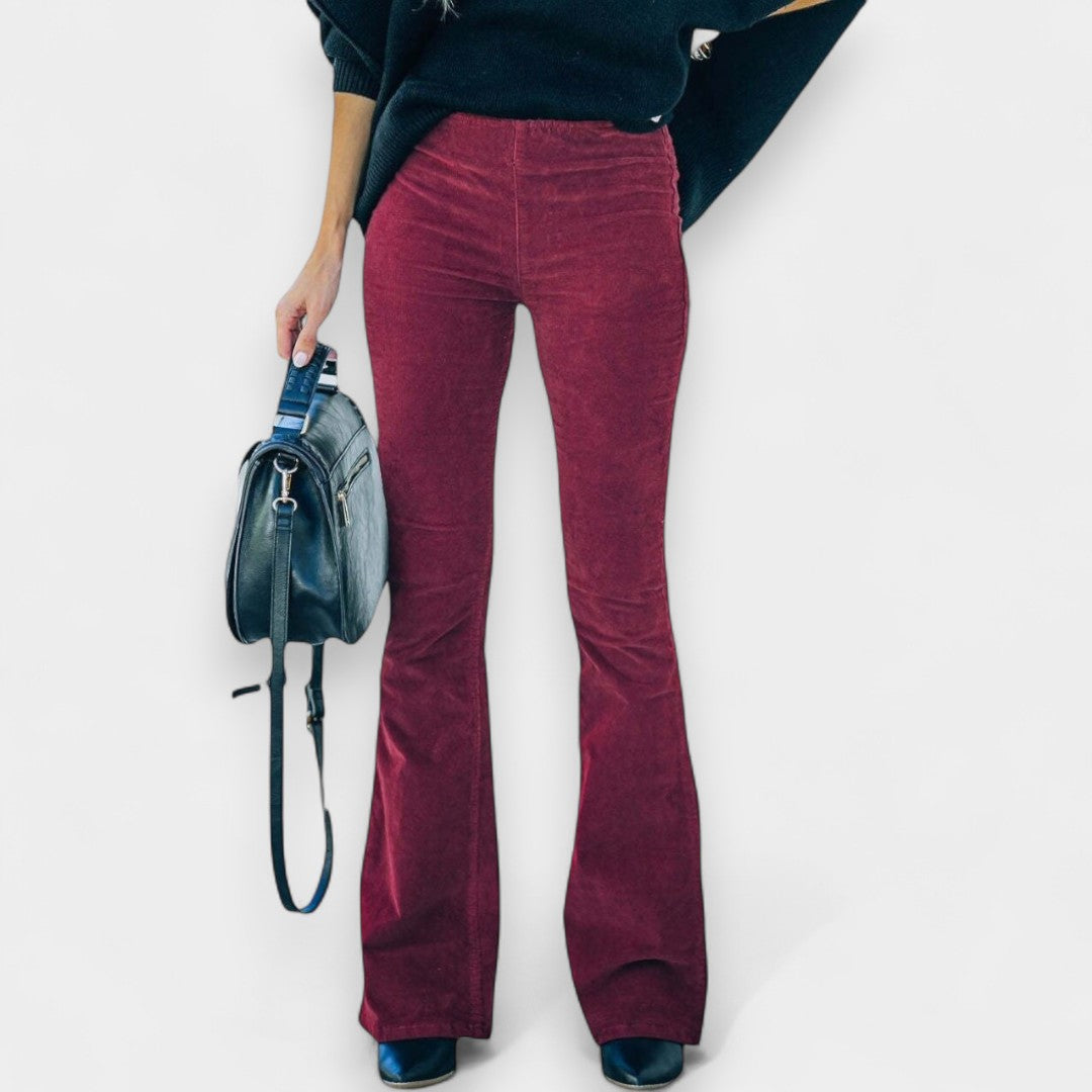 Meryn - Pantaloni de Catifea Cord Evazat