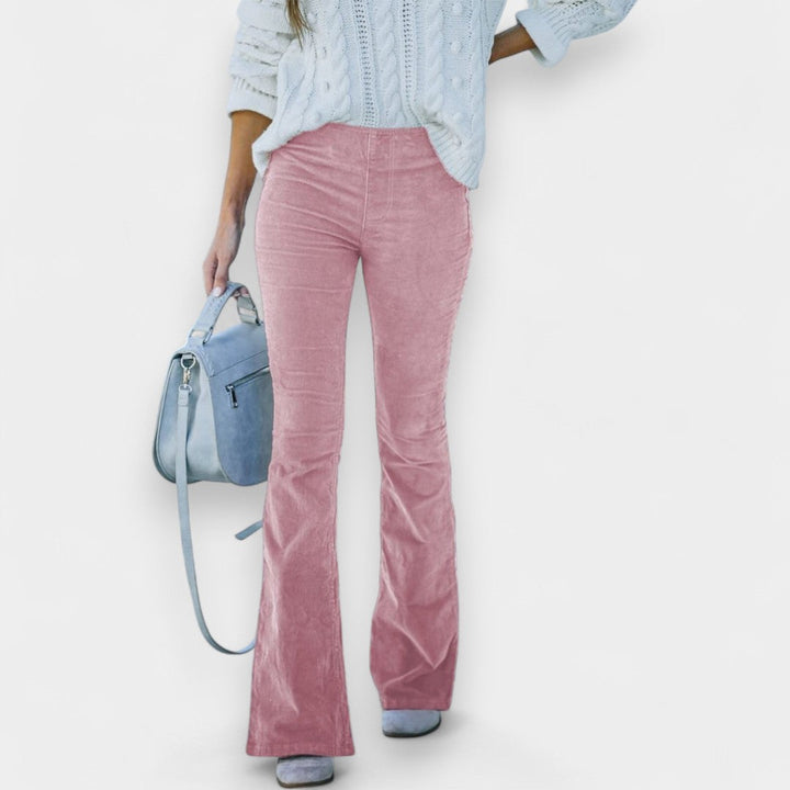 Meryn - Pantaloni de Catifea Cord Evazat