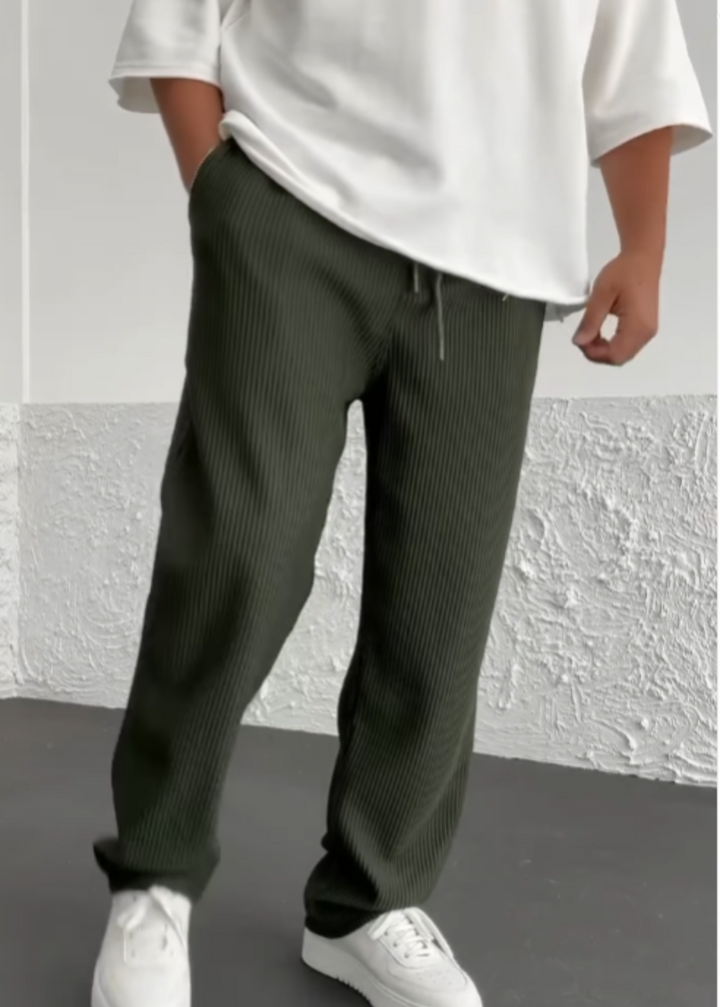 Wigand – Pantaloni Confortabili Din Spandex Cu Nervuri