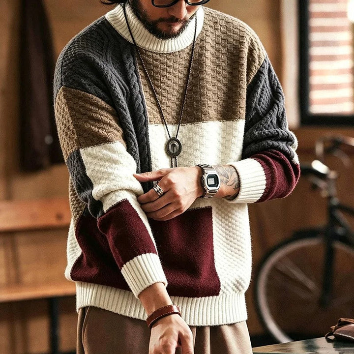 Trevon - Pulover Tricotat Cu Model În Zig-Zag
