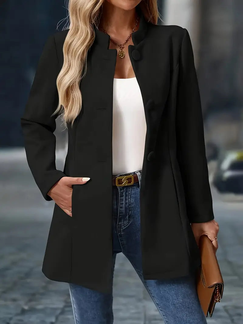 Enrietta - Blazer Elegant Cu Un Singur Rând De Nasturi