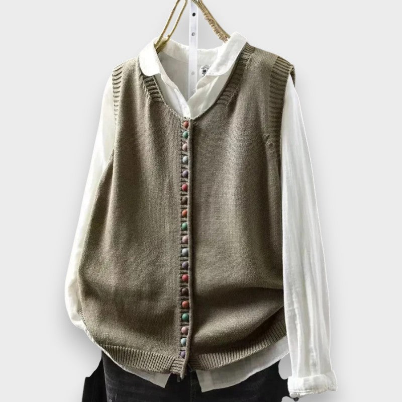 Tonjia – Vestă Tricotată Fără Mâneci