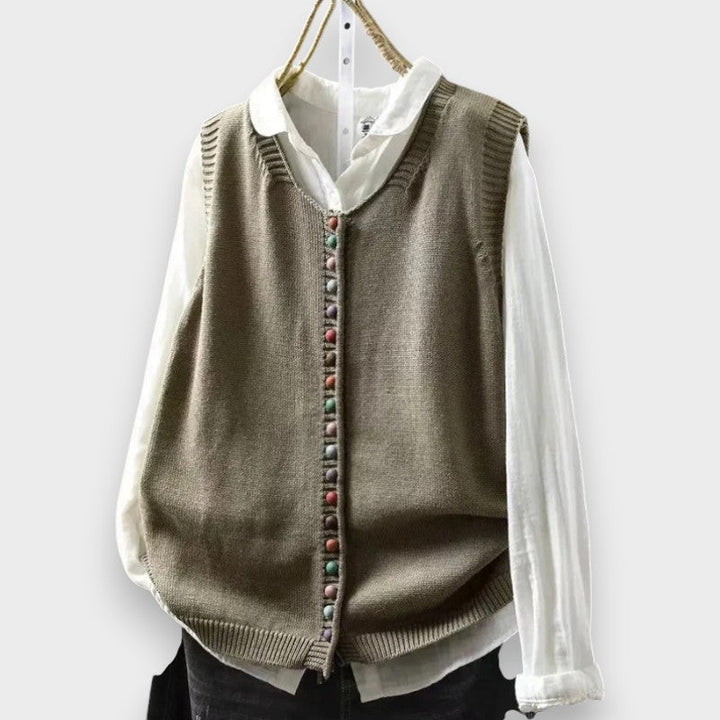 Tonjia – Vestă Tricotată Fără Mâneci