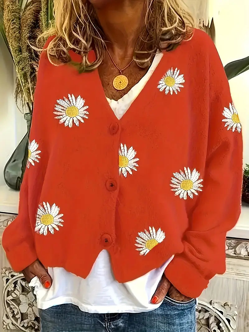 Korina - Cardigan Elegant Cu Mâneci Lungi și Nasturi