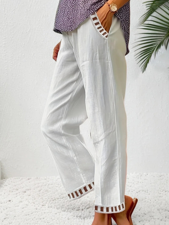 Tracey - Contrastul Trim Pantaloni Tăiați