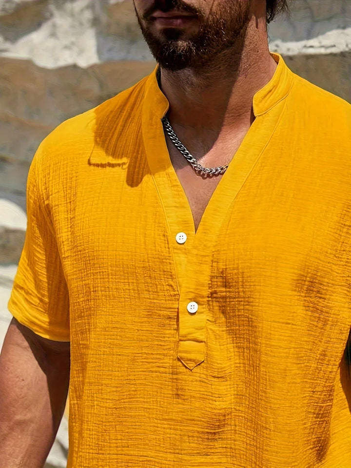 Sancho - Cămașă Elegantă De Vară Cu Guler în Picioare