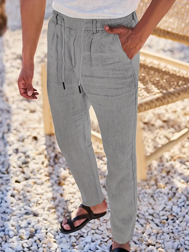 Nichols - Pantaloni Largi Din In Cu șnur