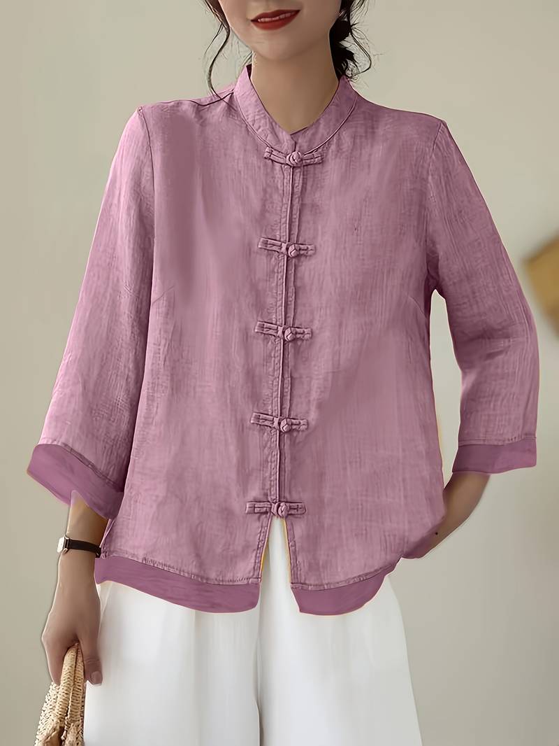 Sigal - Cămașă Vintage cu Croi Lejer și Proiectare Patchwork