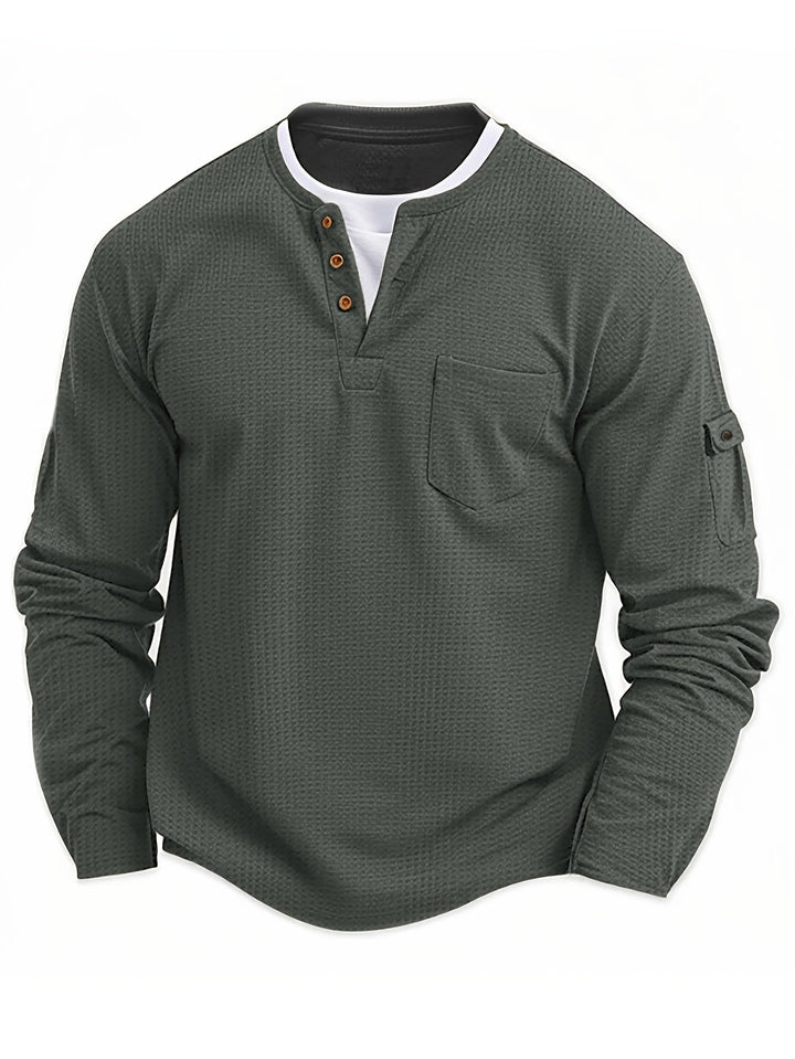 Wladimir - Tricou Polo Cu Mâneci Lungi, Nasturi Si Buzunar