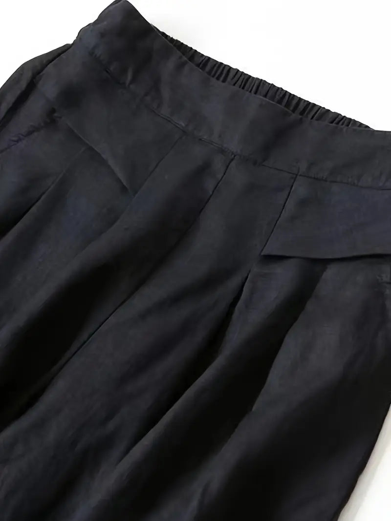 Anina - Pantaloni Largi Din In