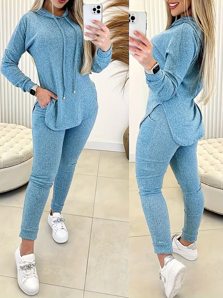 Jizena – Set Elegant Din Două Piese, Cu Glugă