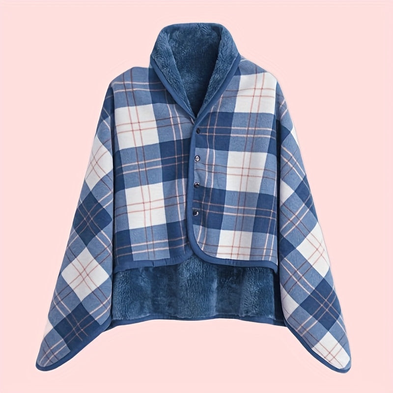 Erlissa - Winter Plaid Wearable Blanket Shawl