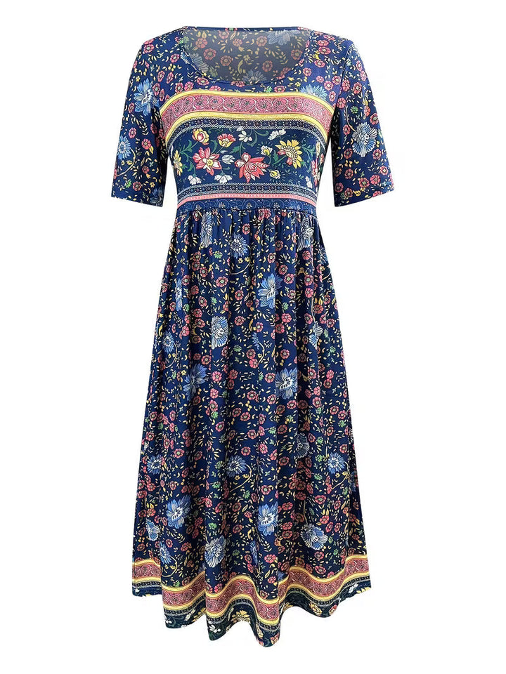 Lisan - Rochie cu Imprimeu Floral vintage și Buzunar