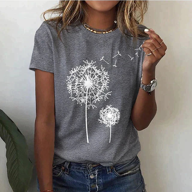 Rafaela - Tricou Elegant Cu Imprimeu Cu Păpădie