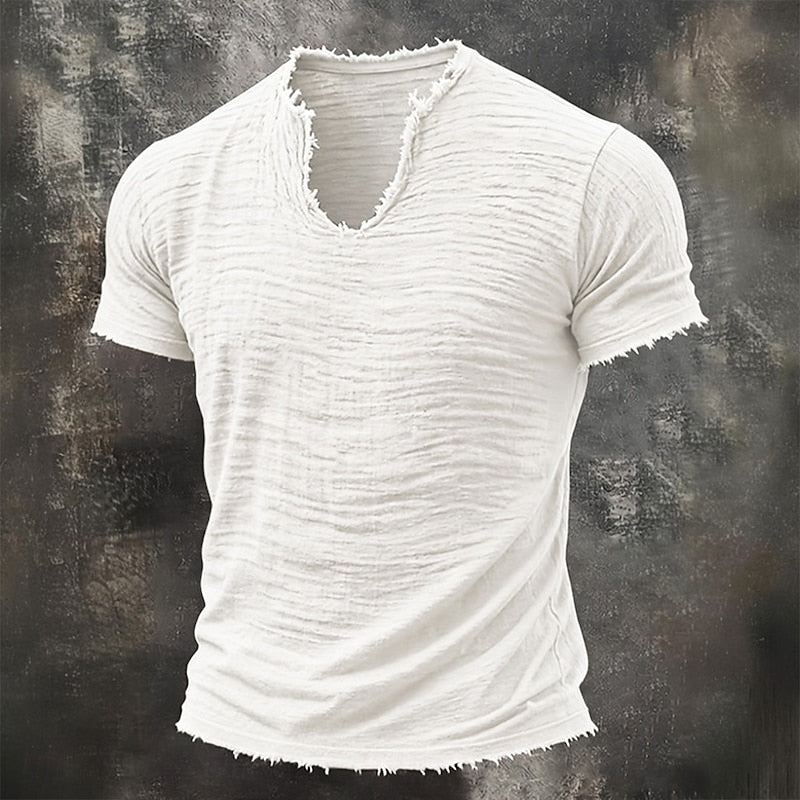 Pavel - Tricou Vintage Cu Decolteu În V
