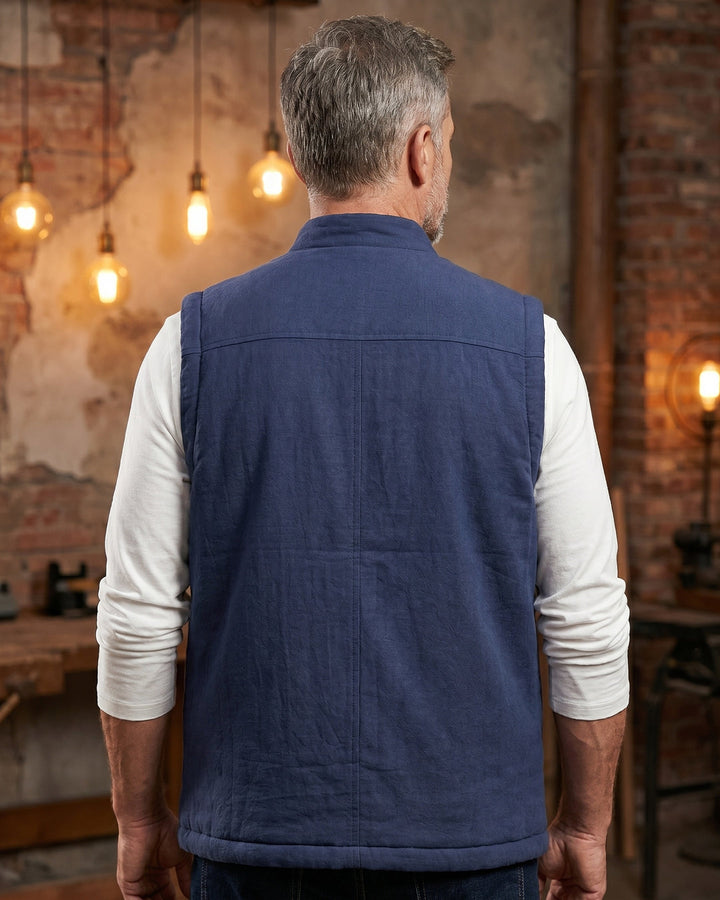 Fredrick - Vestă Cu Buzunare în Față, în Stil Vintage