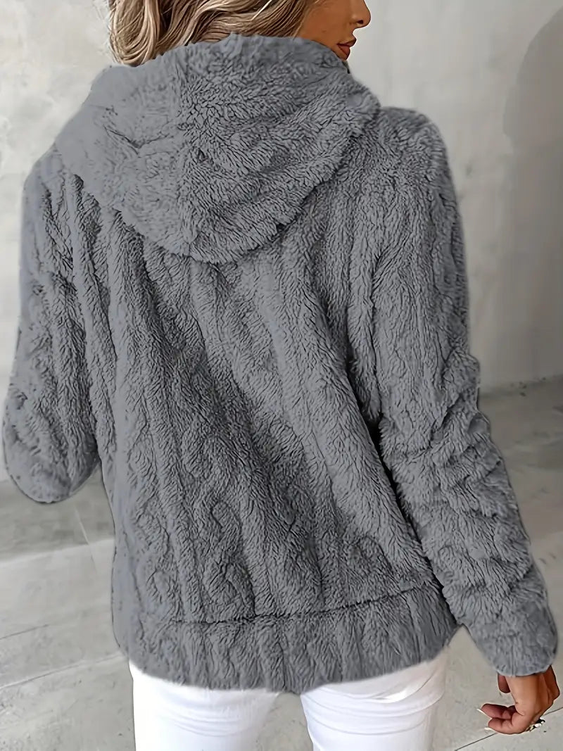 Ganka - Hanorac Cu Glugă și Fermoar Mâneci Lungi