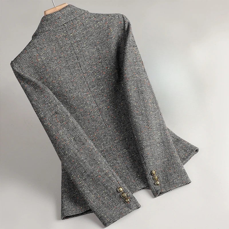 Cesira - Blazer Din Tweed Cu Modelul în Zig Zag
