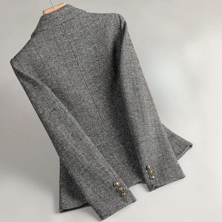 Cesira - Blazer Din Tweed Cu Modelul în Zig Zag