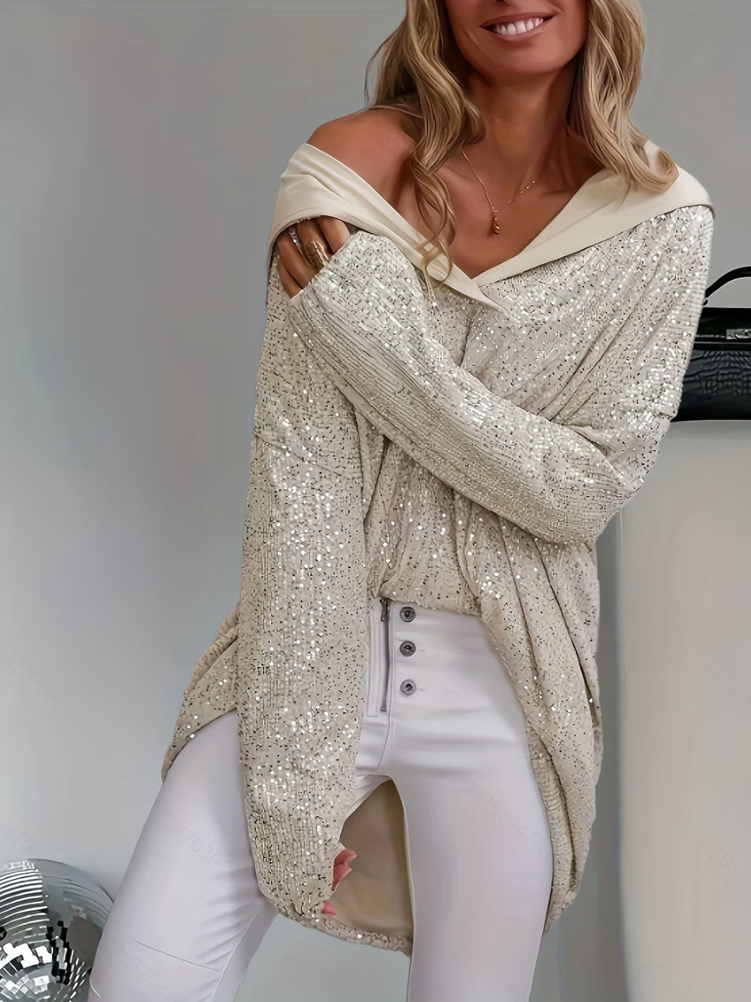 Jessia – Bluză Cu Mâneci Lungi Și Glugă