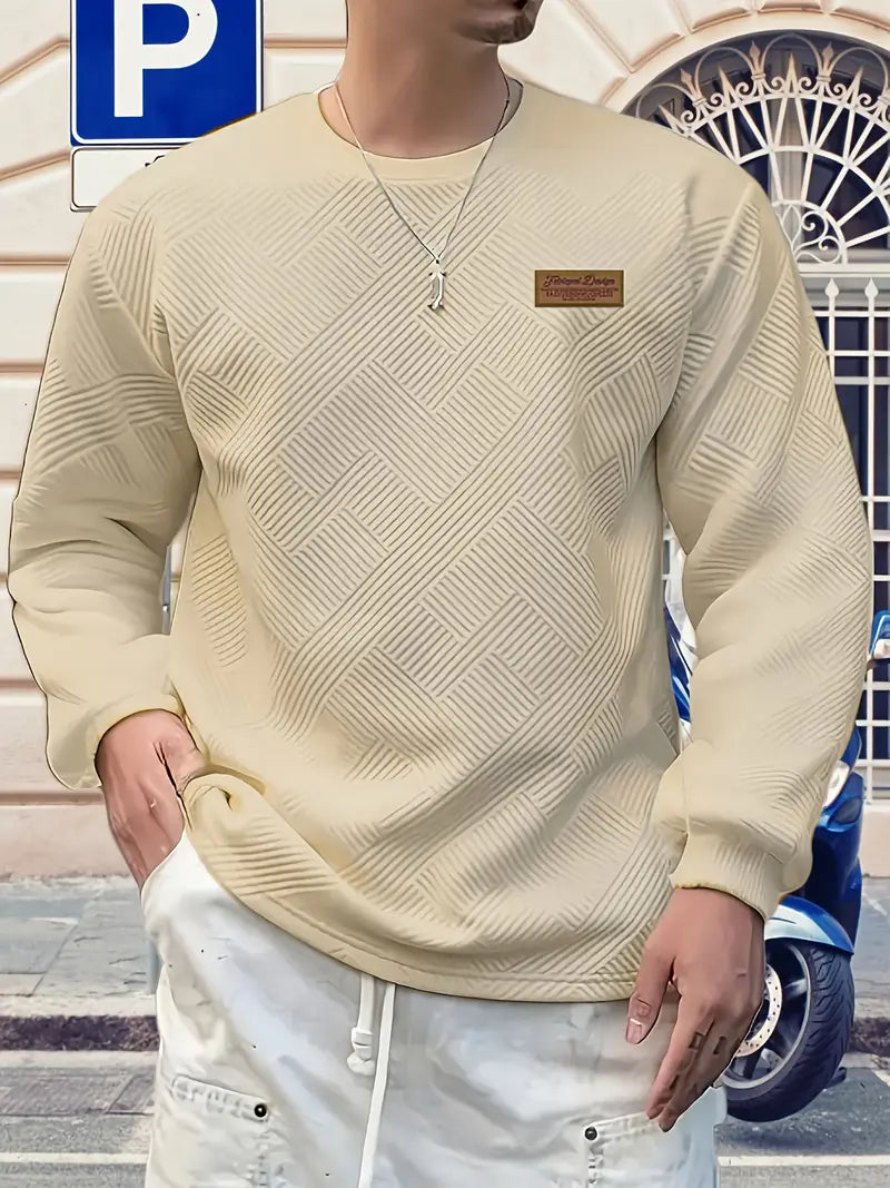 Malinga - Hanorac Casual Cu Model Geometric și Mâneci Lungi