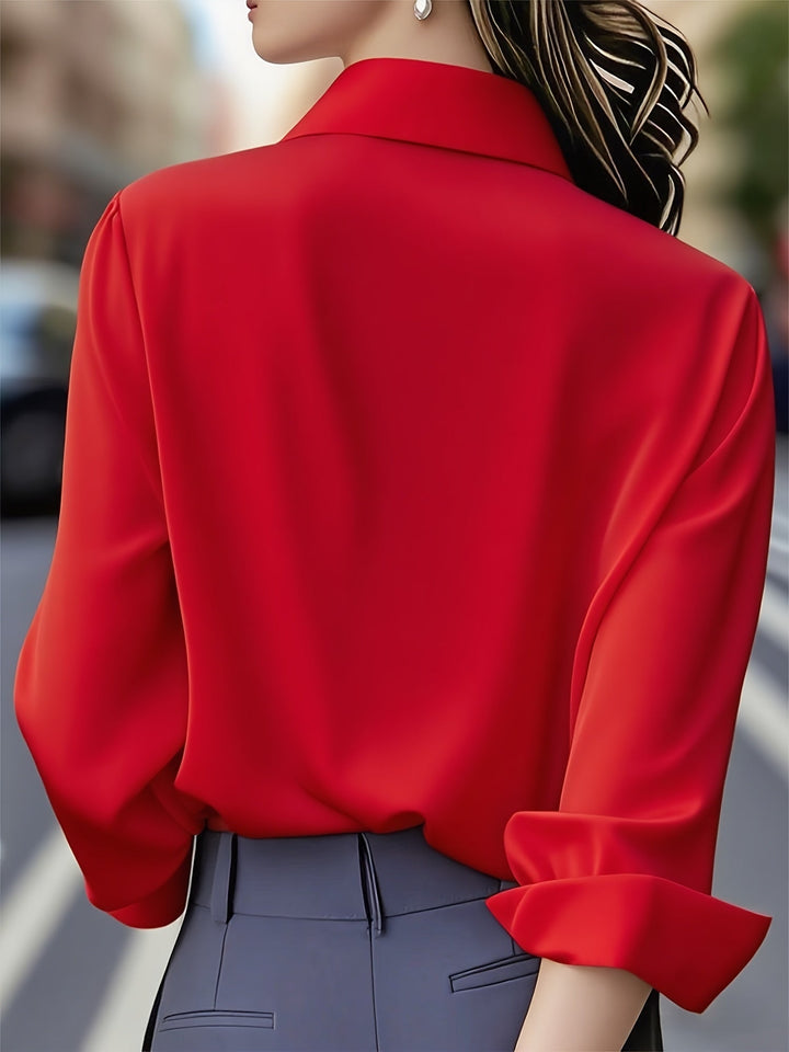 Elenochka - Cămașă Elegantă Cu Mâneci Lungi și Nasturi