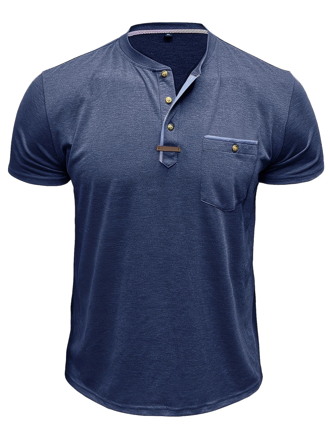 Saxon - Tricou Elegant Cu Guler Rotund și Buzunar