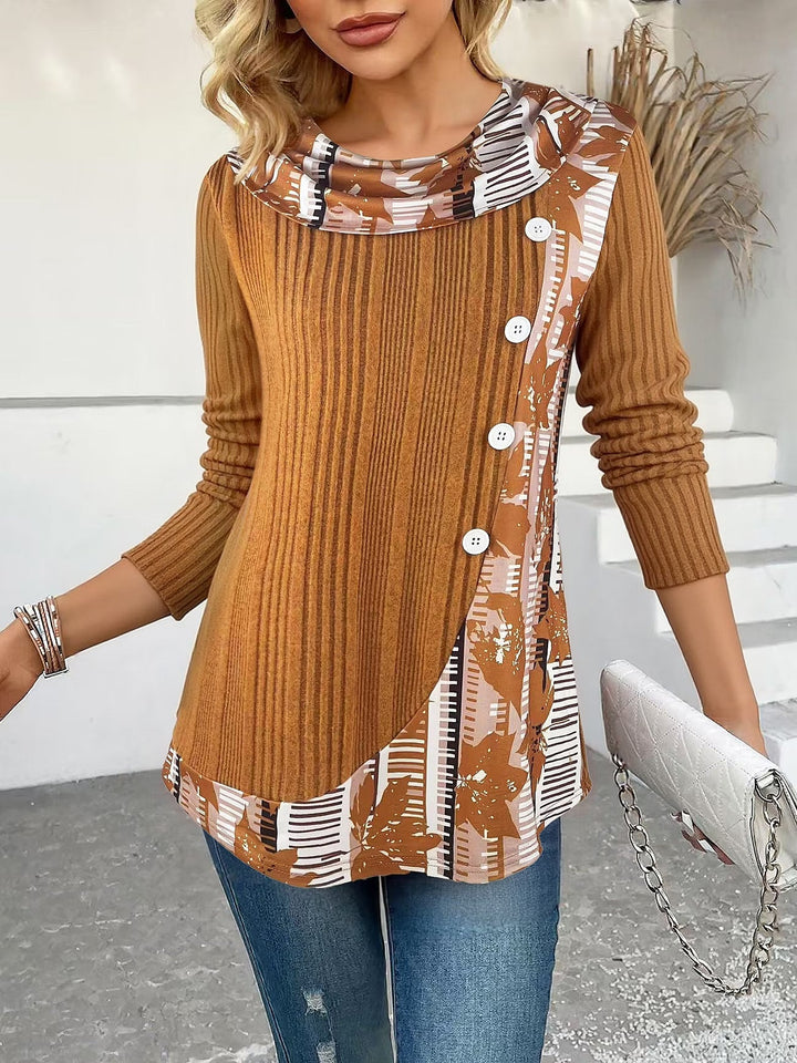 Lizeth - Tricou Cu Mâneci Lungi Și Guler Rotund