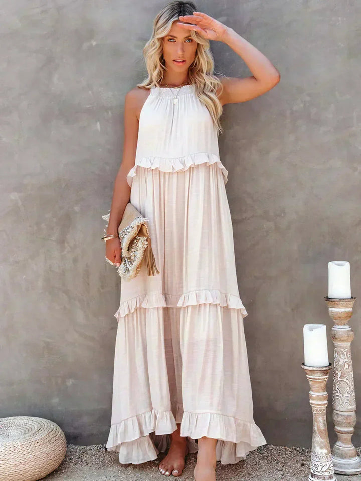 Hayley - Rochie Elegantă Fără Mâneci Cu Volane