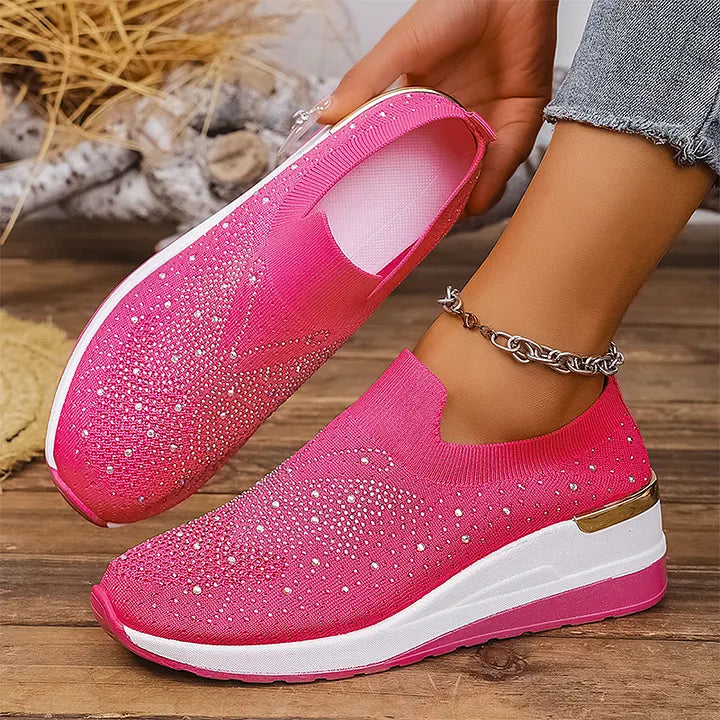 Josia - Adidași Fără Șireturi Cu Model De Fluture Din Strasuri