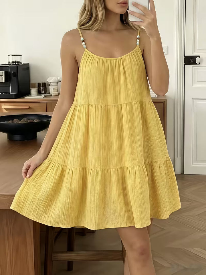 Masley – Rochie Mini cu Bretele Subțiri și Croială Lejeră