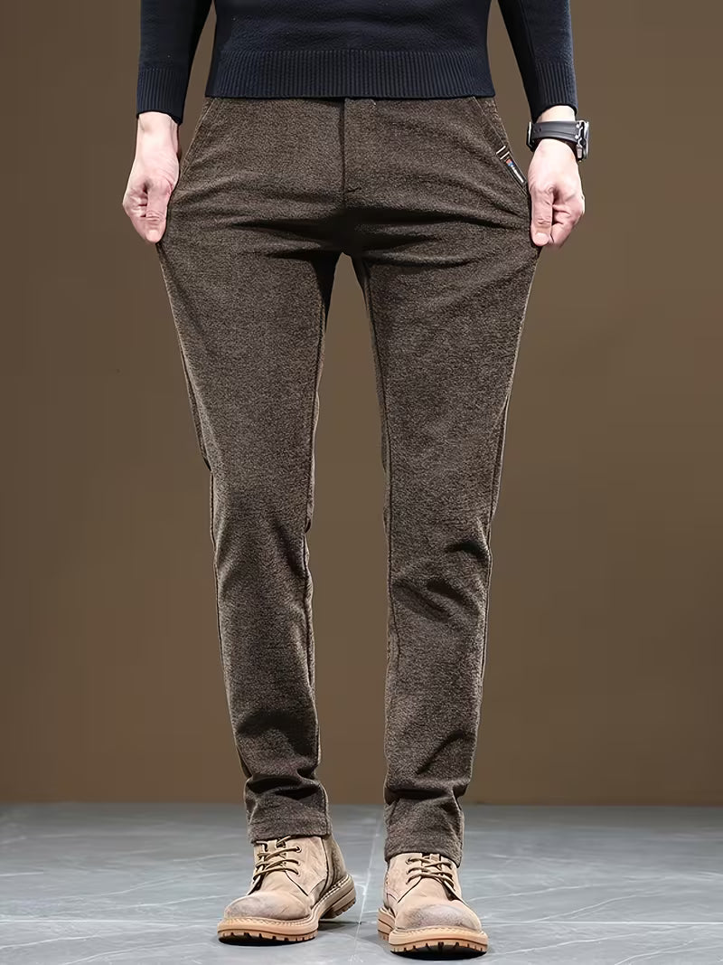 Talcott – Pantaloni Casual cu Croială Slim și Textură