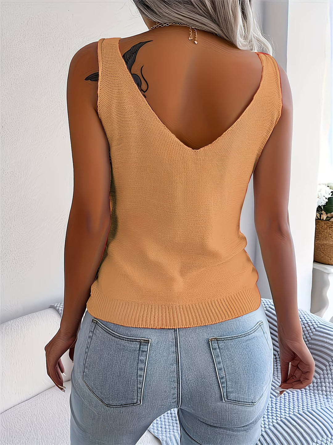 Nayla – Tricou Fără Mâneci, Tricotat