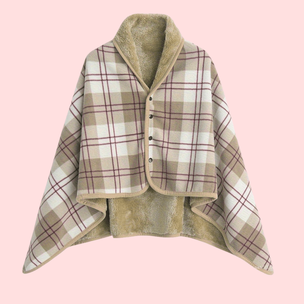 Erlissa - Winter Plaid Wearable Blanket Shawl