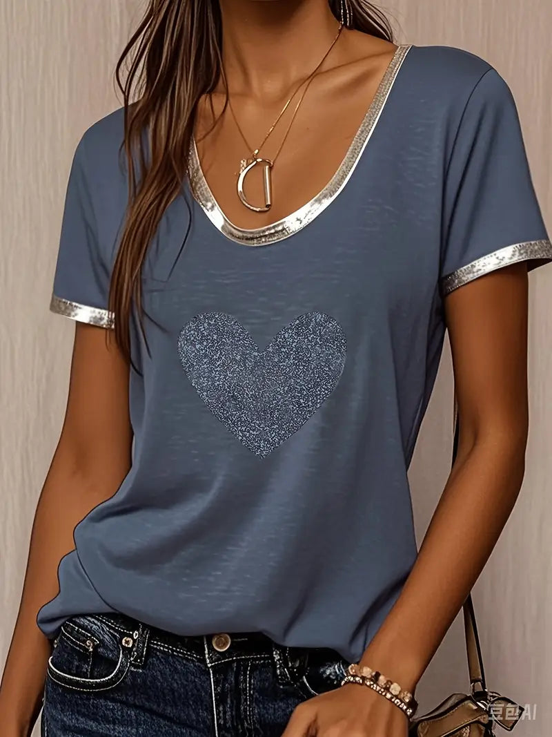 Lamprini - Tricou Elegante Cu Mâneci Scurte