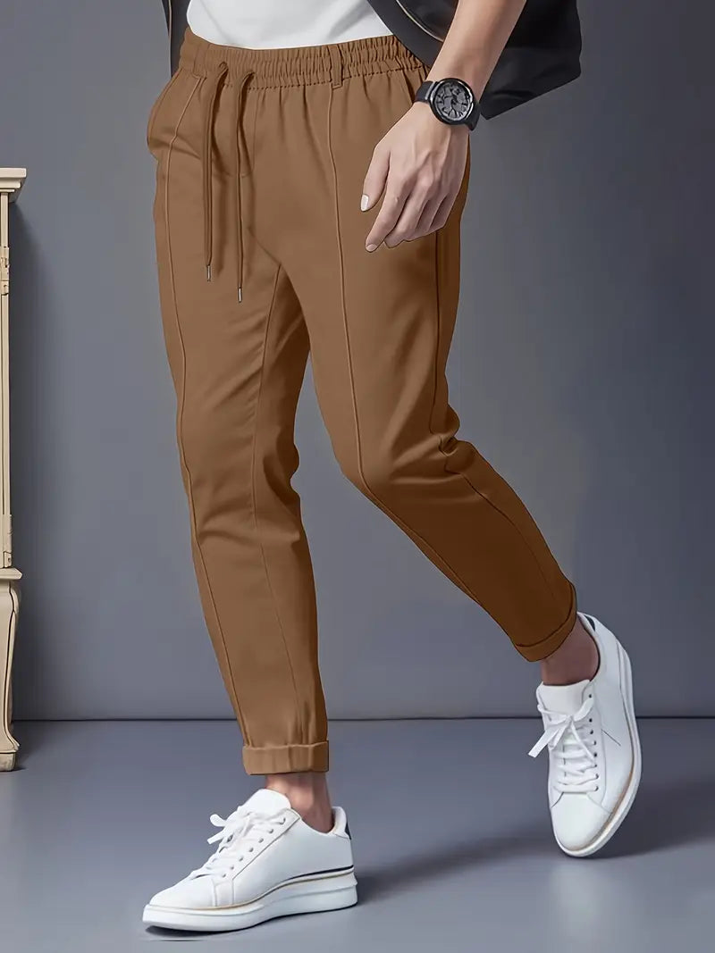 Crawford - Casual Subțire Potrivit Pantaloni Cu Talie Elastică