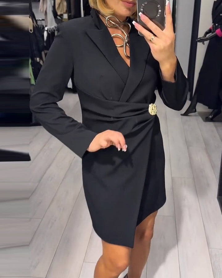 Funshine - Costum cu Guler Rochie Slim Fit la Modă