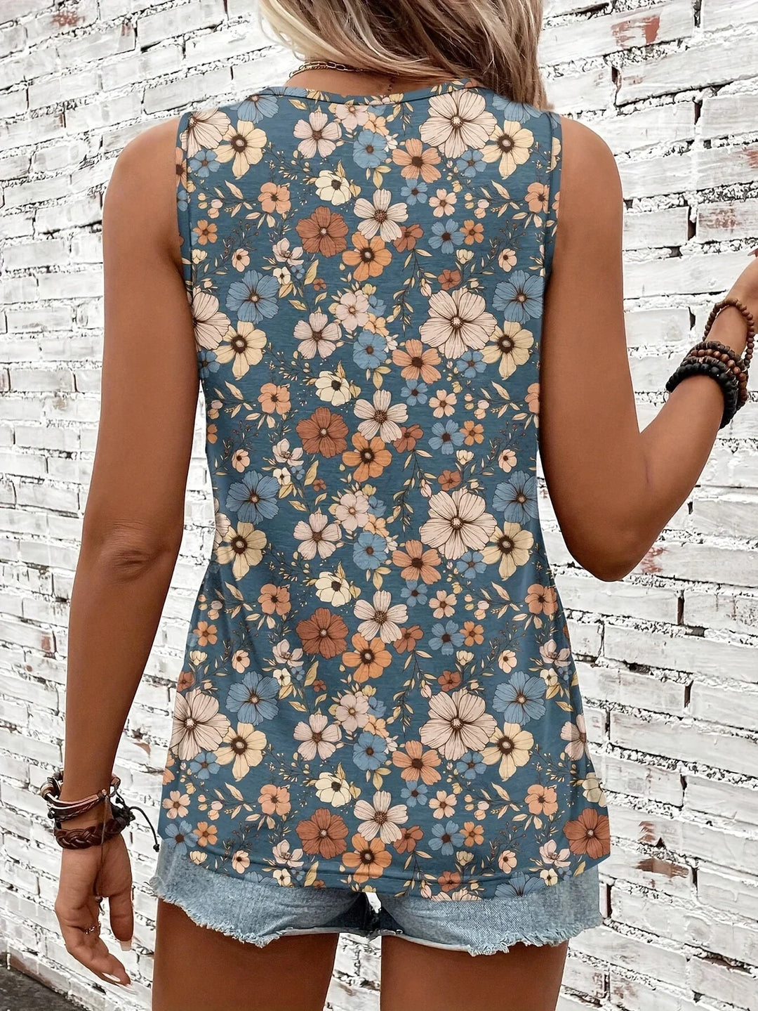 Lilou - Top Casual De Vară Cu Imprimeu Floral