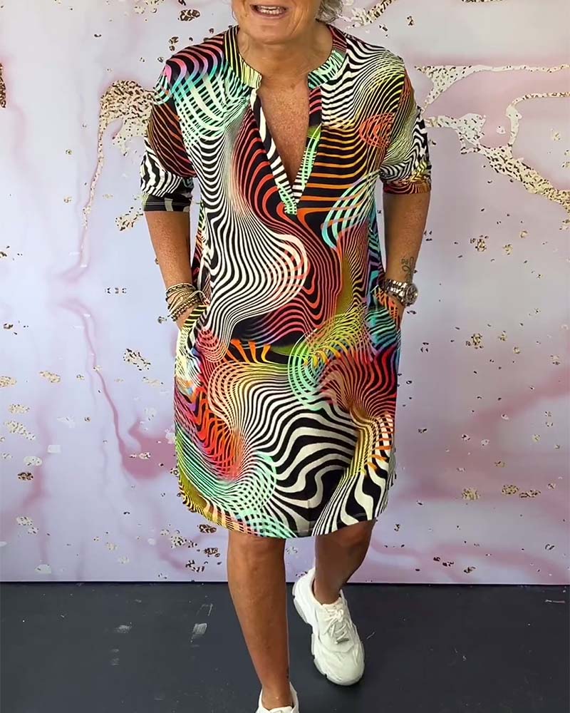 Diane - Rochie Colorată Cu Decolteu în V
