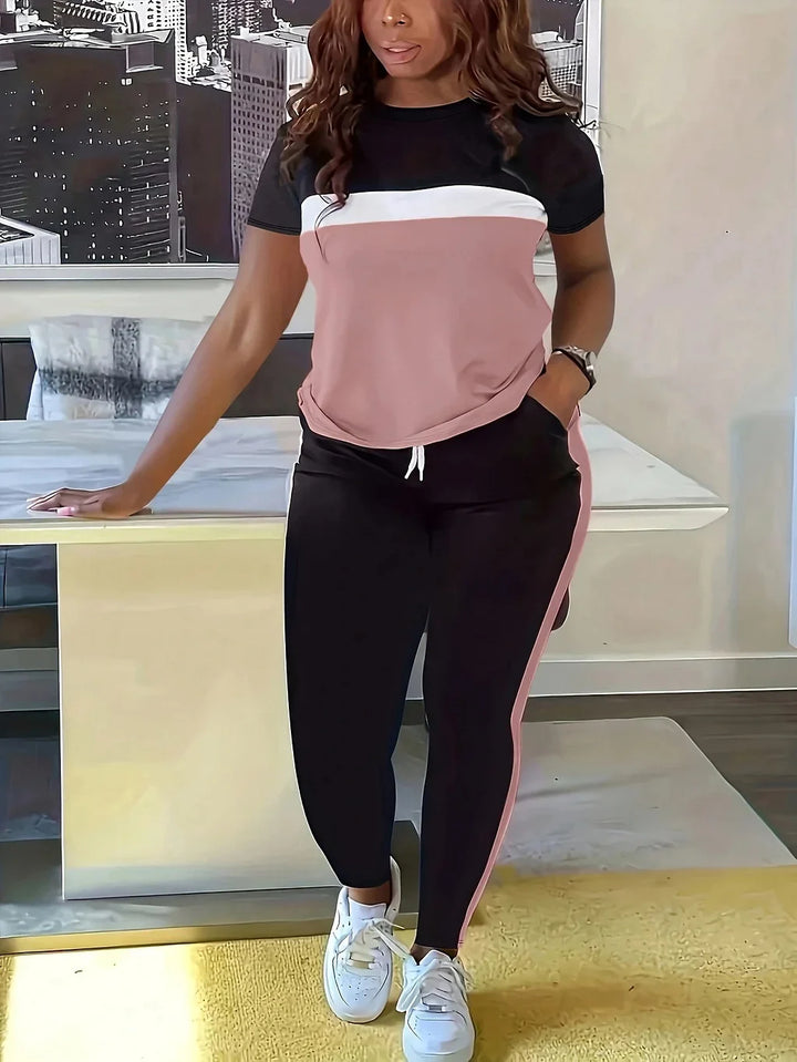 Fotini - Costum Sportiv Cazual Colorat La Modă Pentru Vară