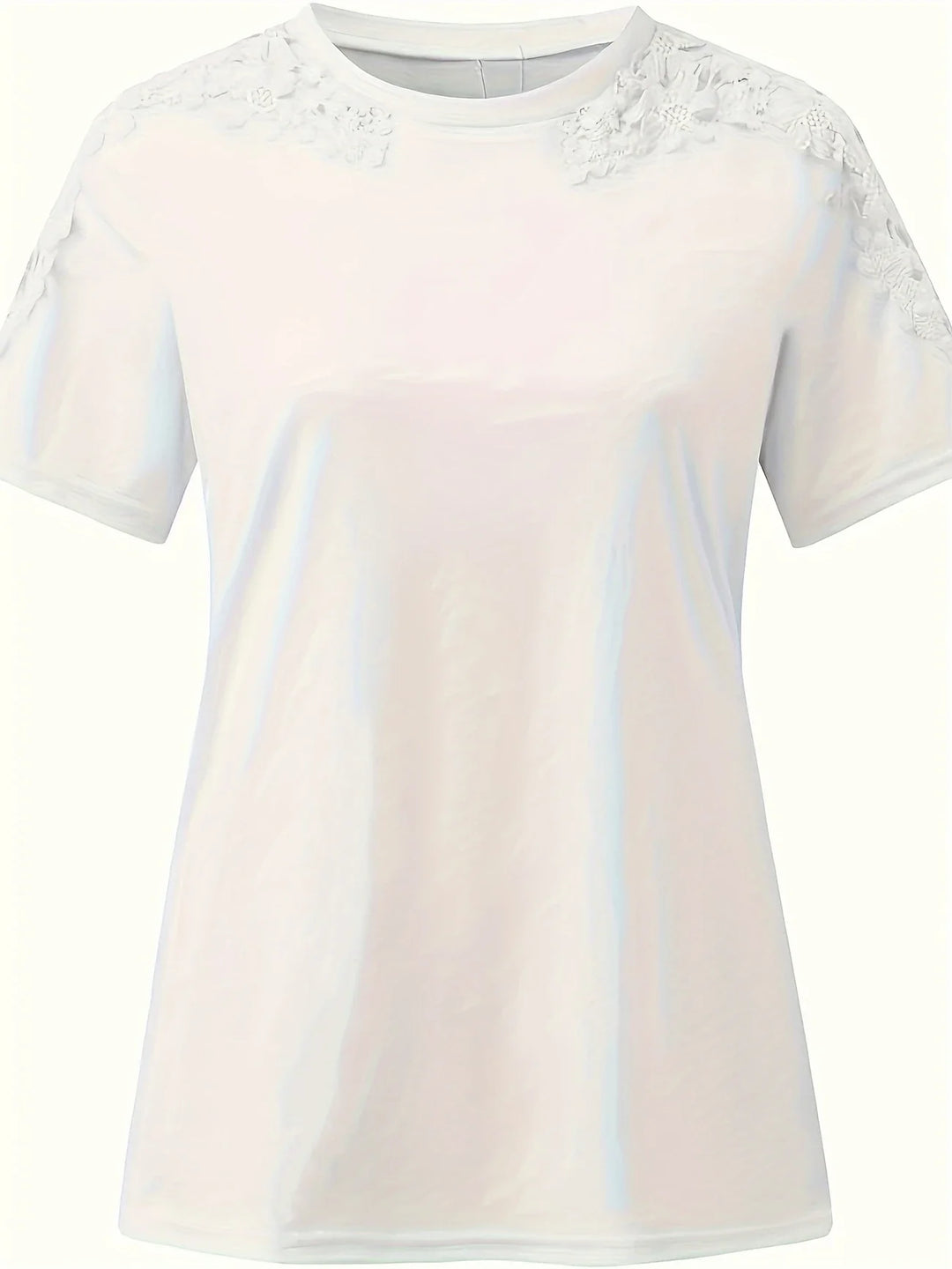 Ancuta - Elegant Vara Mânecă Scurtă Tricou Cu Dantelă
