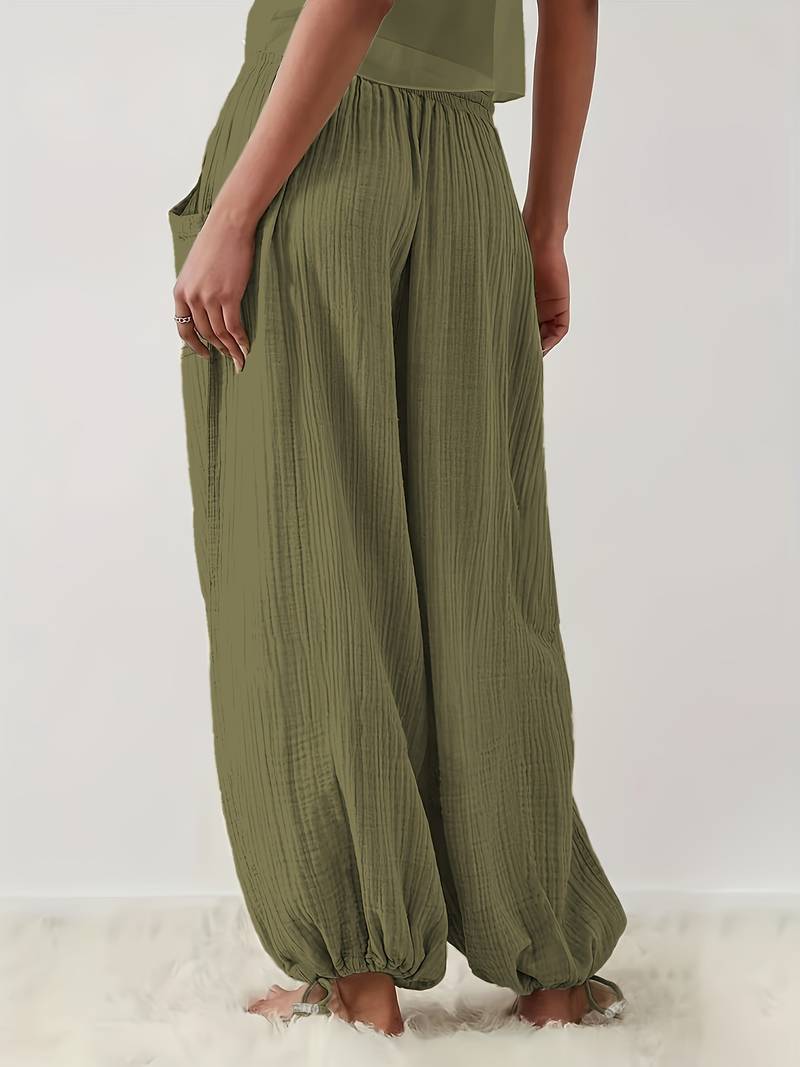 Marielle - Pantaloni Casual Cu Croi Larg, Până La Glezne