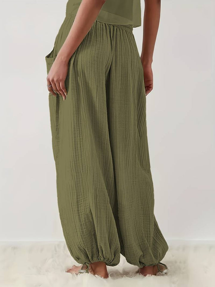 Marielle - Pantaloni Casual Cu Croi Larg, Până La Glezne