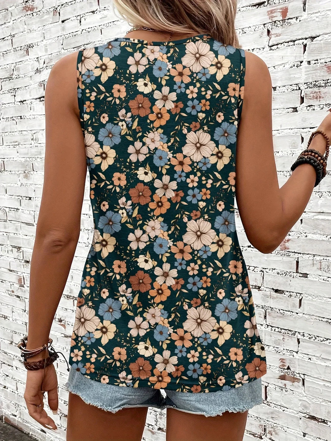 Lilou - Top Casual De Vară Cu Imprimeu Floral